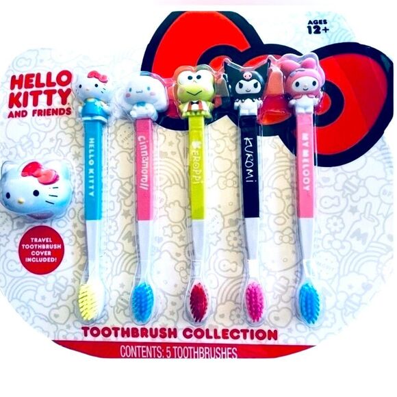 Sanrio Hello Kitty & Friends Toothbrush Collection 5 Count Travel Cover NEW - Picture 6 of 6
